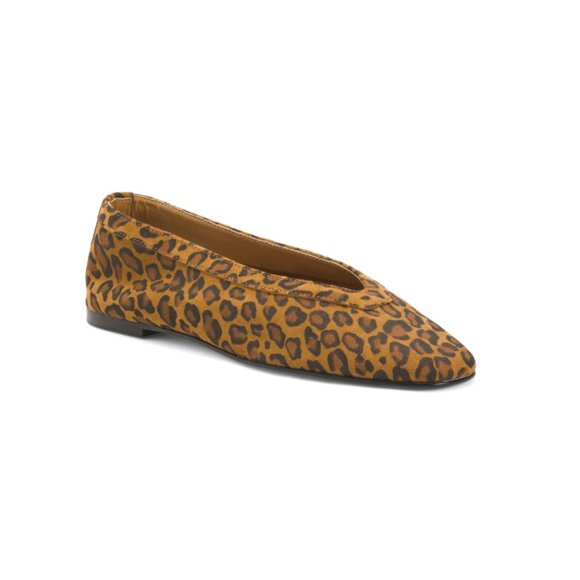 FABIANELLI leopard Made In Italy Leather Ballerina Flats
